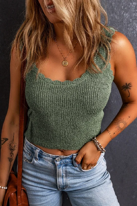 Fantastic Offers Scoop Neck Wide Strap Knit Vest