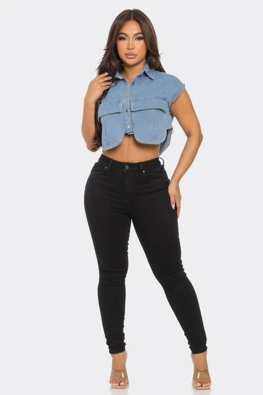 Buy Now Totally Invested Denim Top
