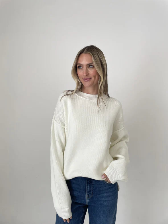 Deal Zone Winter White Aspen Sweater