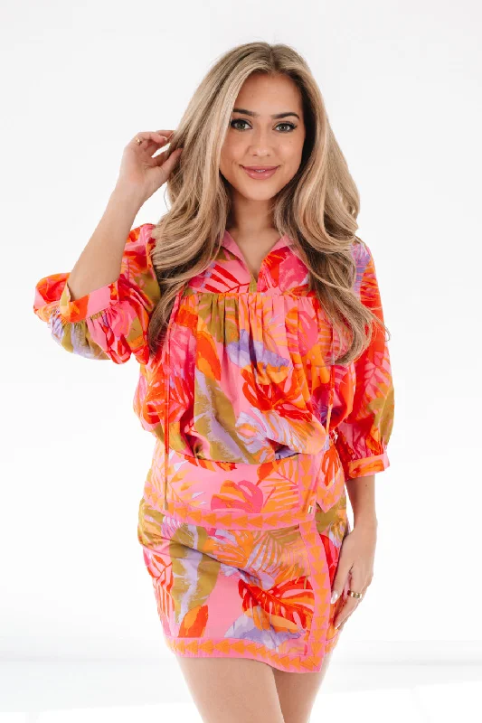 Bargain Blast The Eden Puff Sleeve Tunic - Multi