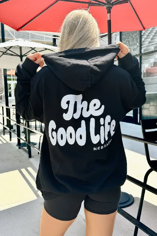 Weekend Discounts to Relish The Good Life Hoodie (Black)