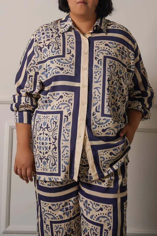 Last Chance CURVE PORCELAIN PRINTED SHIRT