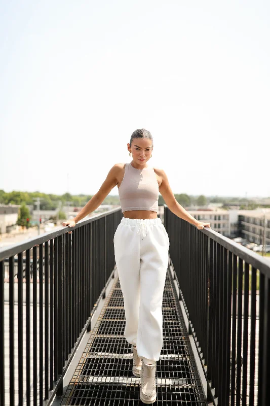 Weekend Offers That Dazzle Asher High Neck Seamless Tank - Taupe