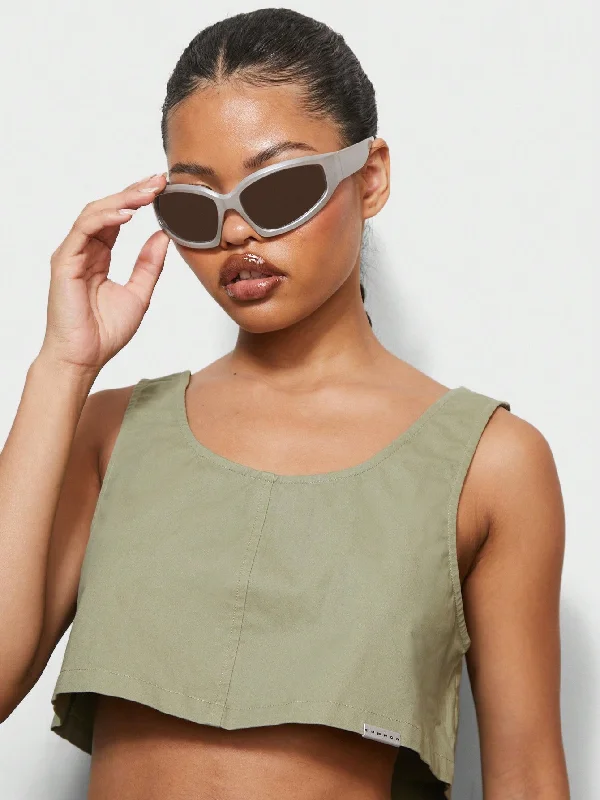 Deal Dash SUMWON WOMEN Loose Hem Crop Tank Top