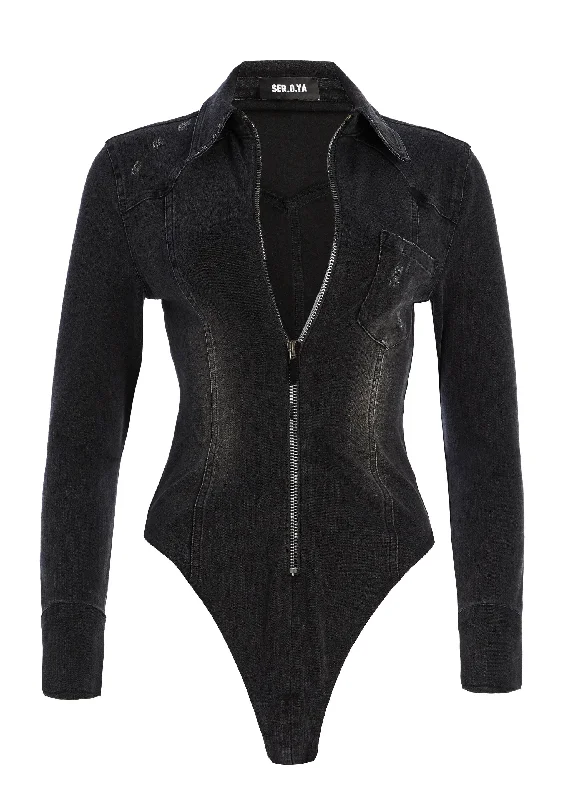Limited Quantity Helena Denim Bodysuit