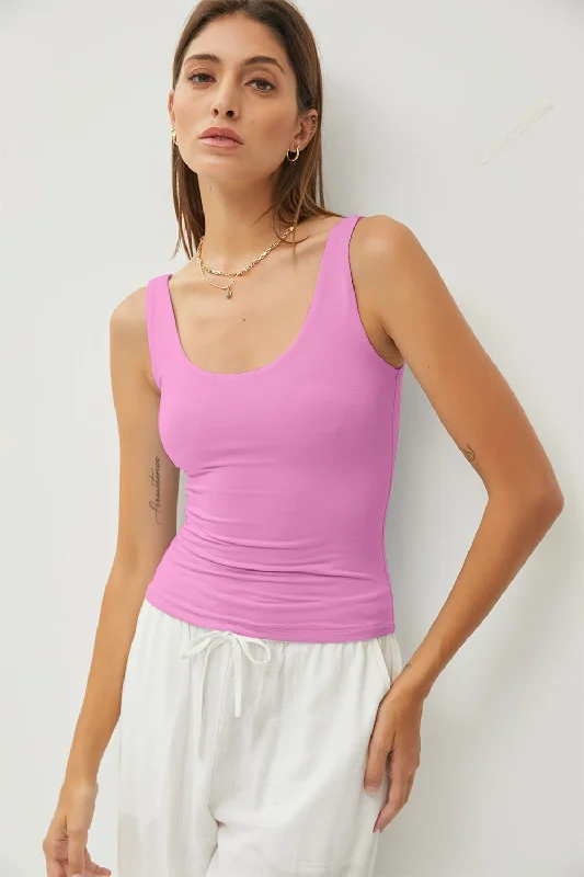 Overstock Scoop Neck Wide Strap Tank