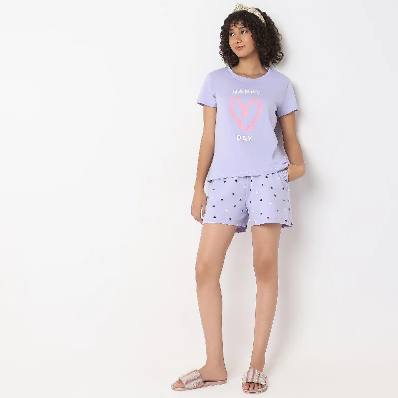 Weekend Deals to Make You Smile Regular Fit Printed Lounge T-Shirt