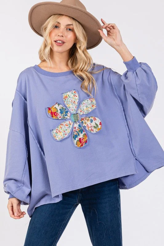Referral Discount SAGE + FIG Flower Patch Dropped Shoulder Oversize Top