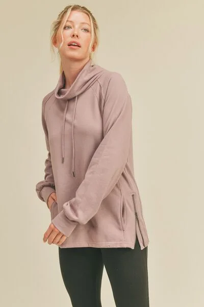 Can't Resist Drawstring Side Zip Sweatshirt