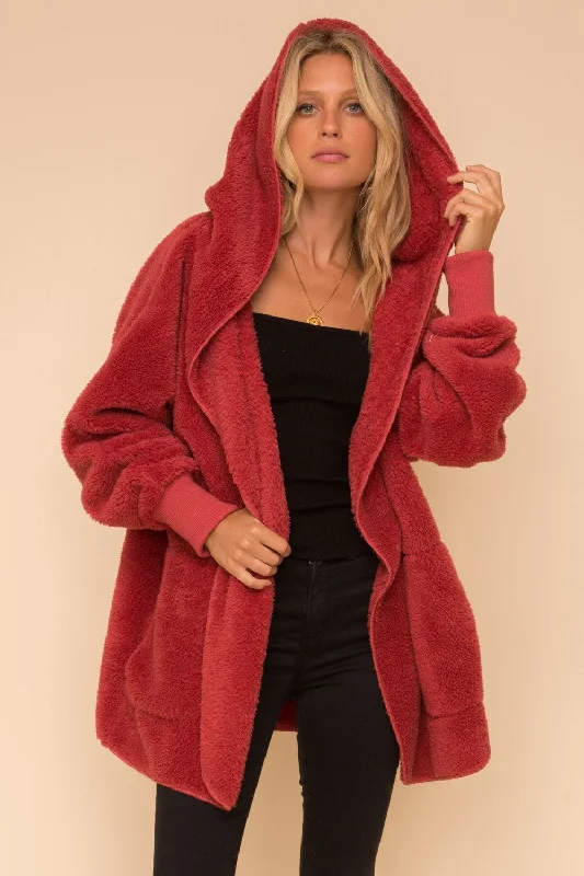 Year-End Sale Vintage Red Bear Coat Hoodie