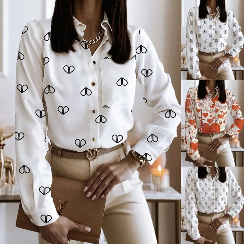 Limited Supply 2023 New Blouse Women Turn-down Collar Long Sleeve Fashion Plus Size Casual Blouses Elegant Lady Office Work Shirts Tops