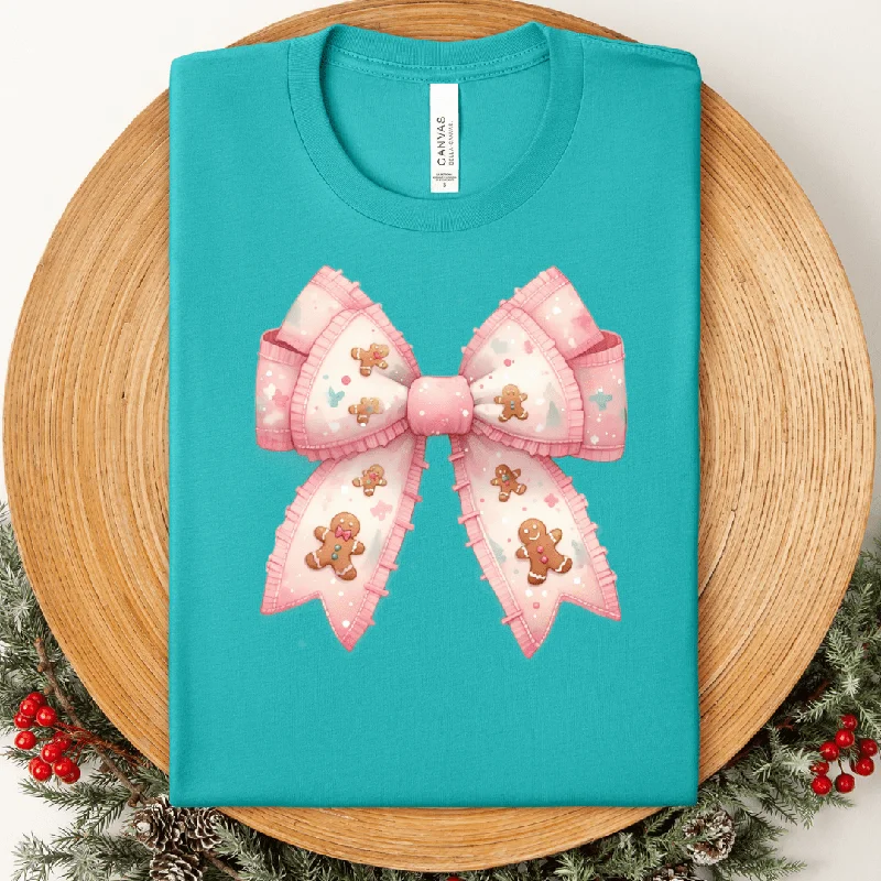 Low Cost Pink Gingerbread Bow Graphic Tee