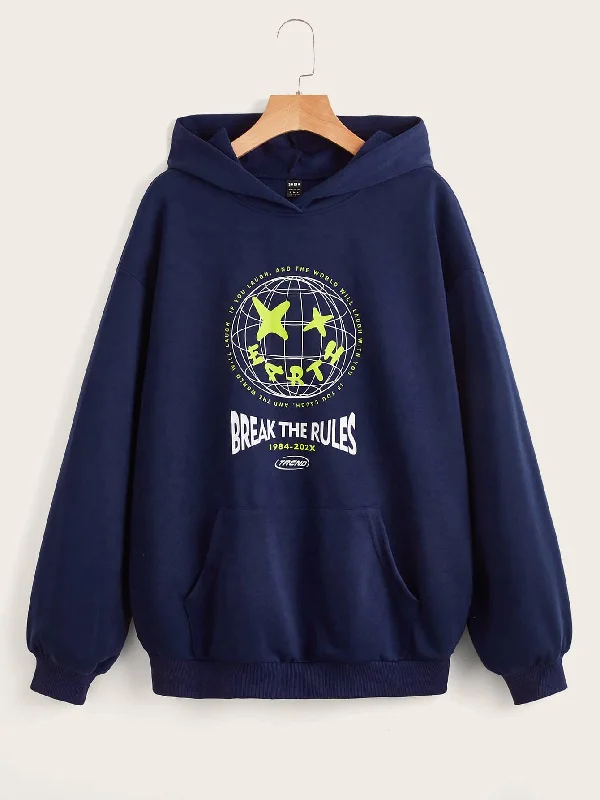 Steal Deal Casual Slogan Pocket Long Sleeve Hooded Regular Women Sweatshirt