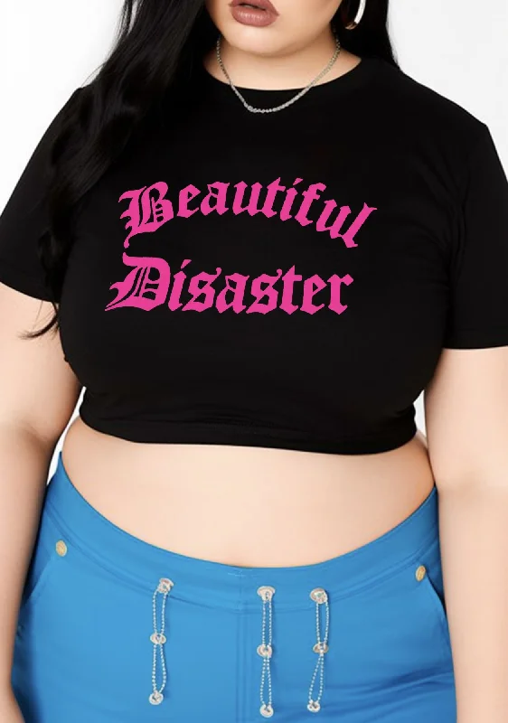 Closeout Deal Curvy Beautiful Disaster Baby Tee