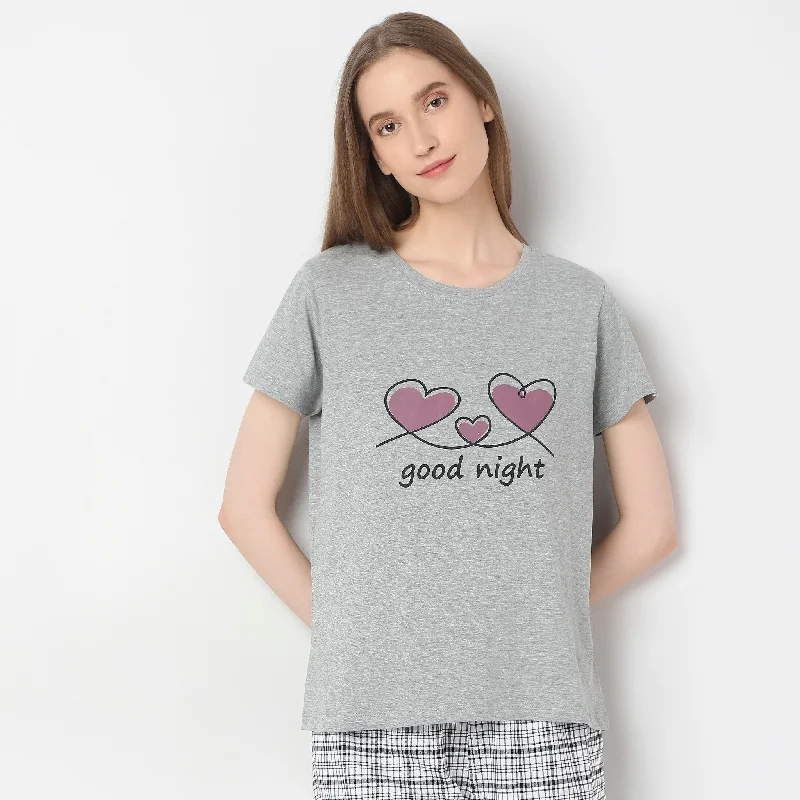 Weekend Discounts to Enjoy Regular Fit Printed Lounge T-Shirt
