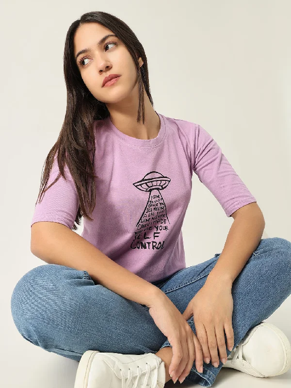 Epic Value Women Graphic Lavender T Shirt