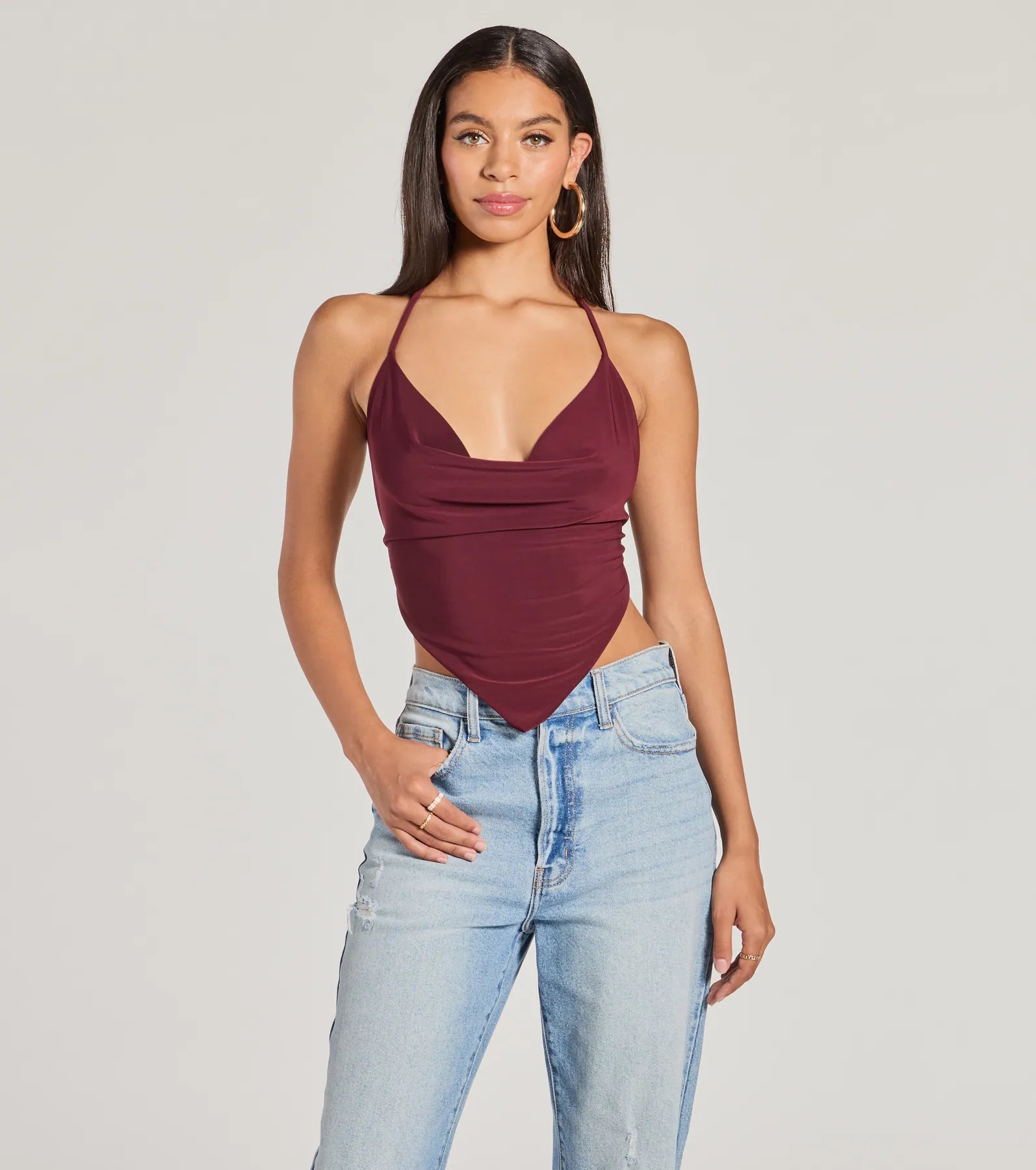 Take Action Sunny Day Cute Halter Open Back Crop Top
