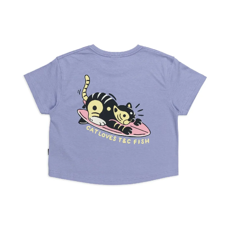 Extra Savings T&C Surf Designs Women Crop Logo S/S Tee - Lavender