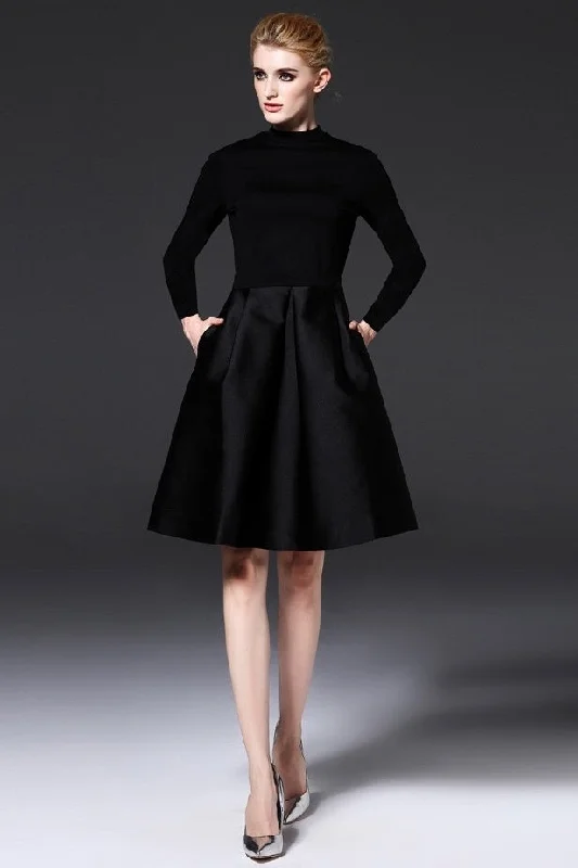 Weekend Deals to Make You Smile Long Sleeve Black Dress