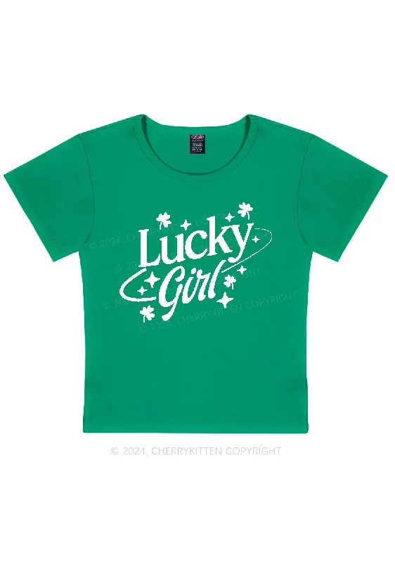 Sale Event Lucky Girl Star&Clover St Patricks Y2K Baby Tee