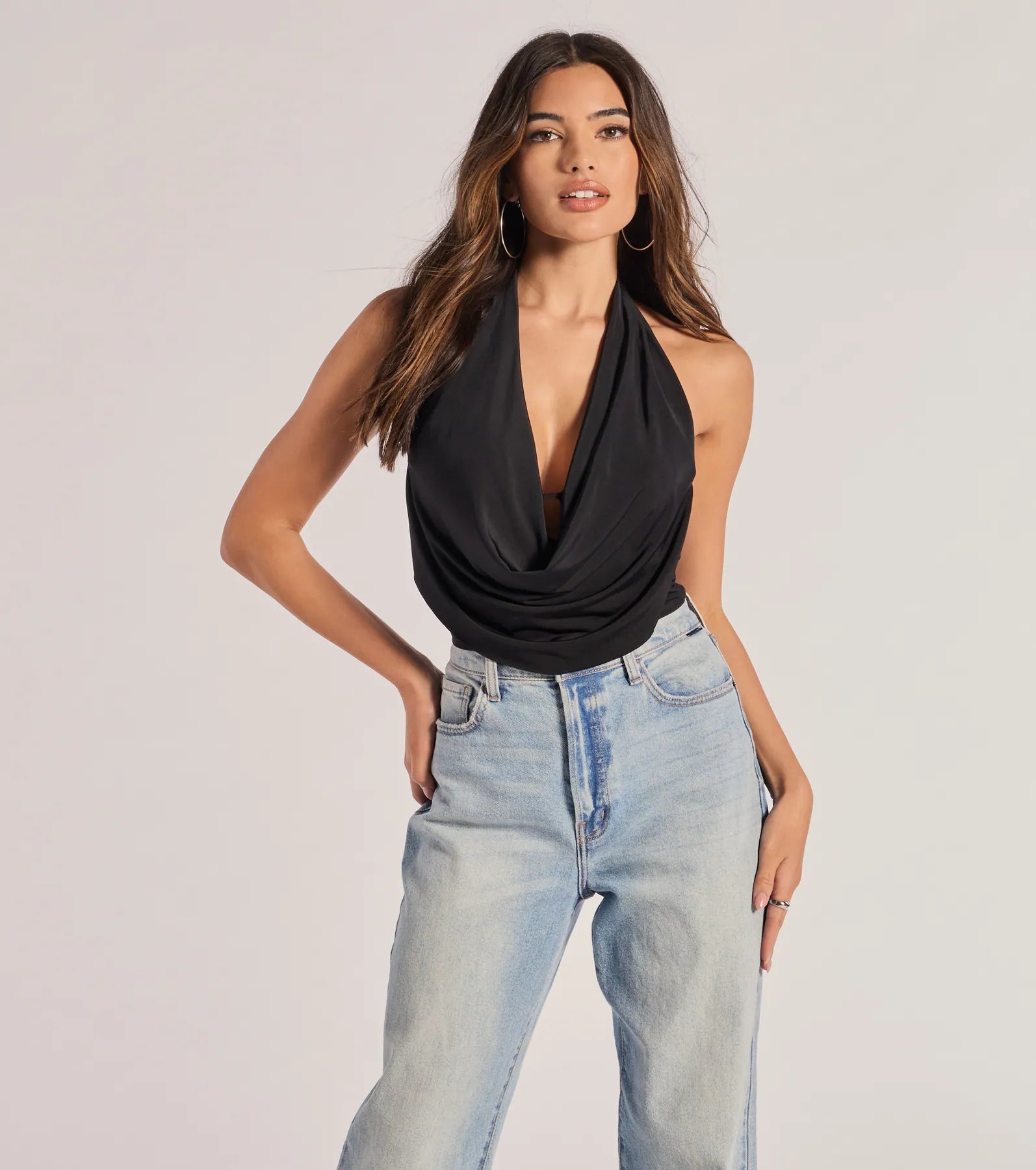 Reduced Rates Take The Plunge Sleeveless Halter Crop Top