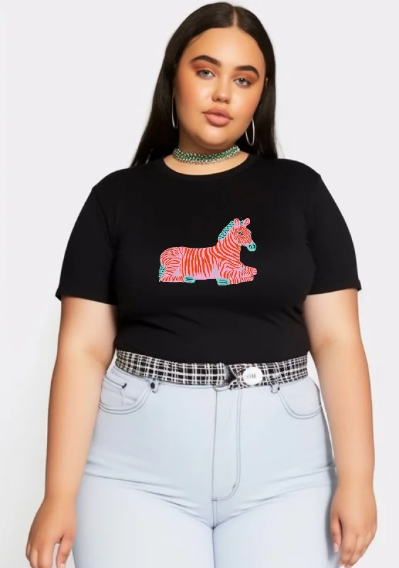Special Offer Curvy Preppy Zebra Baby Tee