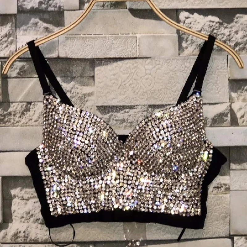Markdowns handmade beads sequins top blouse designs sequin crop top