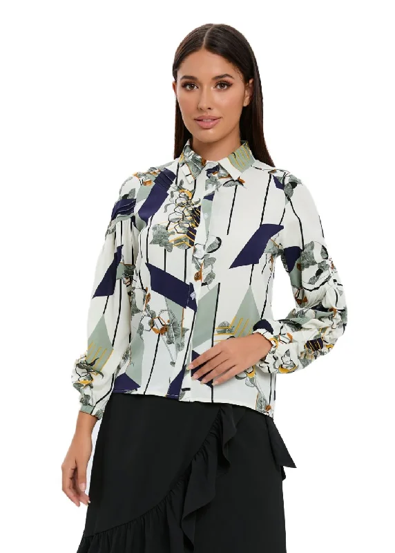 Extra Savings Button Down Collared Print Shirt
