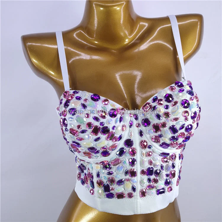 Today's Deal NOVANCE new product 2022 popular Purple treasure color sexy sling fishbone ladies wear women's tank tops for stage wear