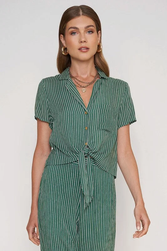Today Only Evergreen Striped Top