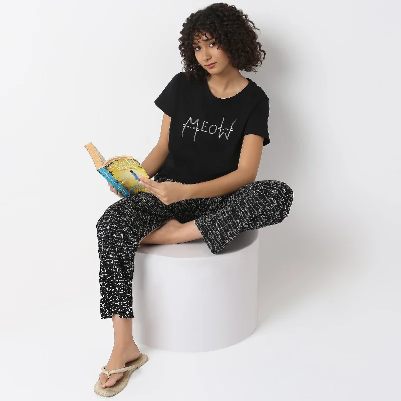 Year-End Clearance Regular Fit Printed Lounge T-Shirt