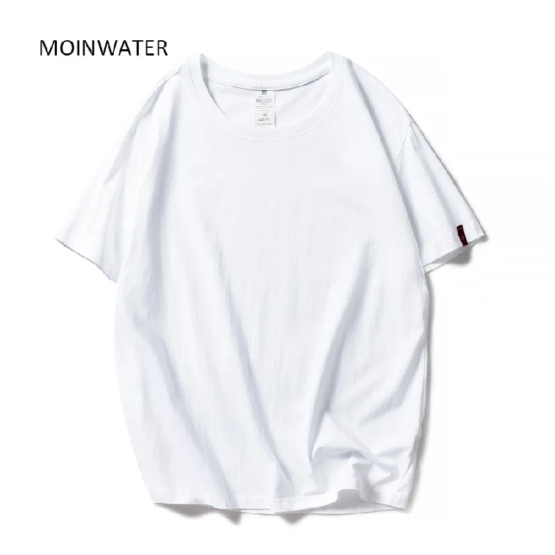 Crazy Savings MOINWATER New Women Black White Tshirts Lady Solid Cotton Tees Short Sleeve T shirts Female Summer Tops for Woman  MT1901