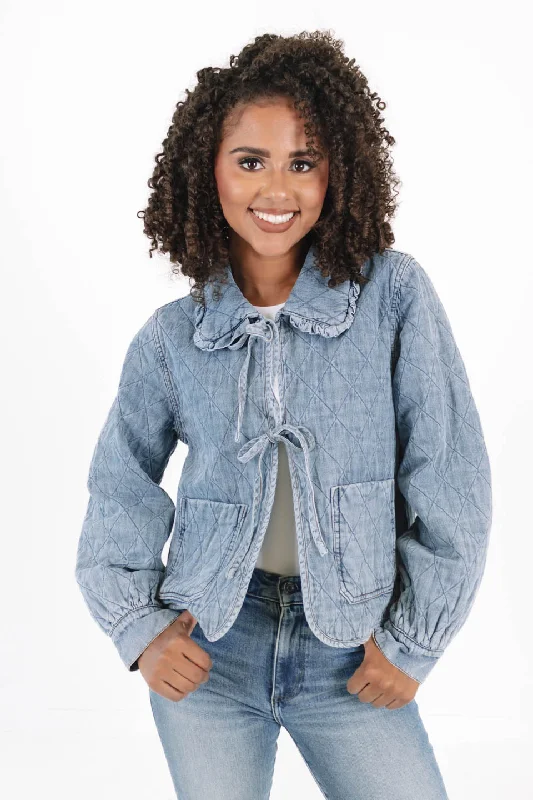Weekend Deals That Amaze Feeling Thankful Jacket - Denim