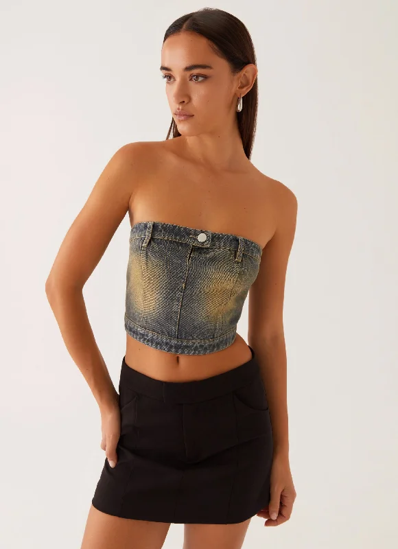 Exclusive Preview Not Like Us Denim Top - Vintage