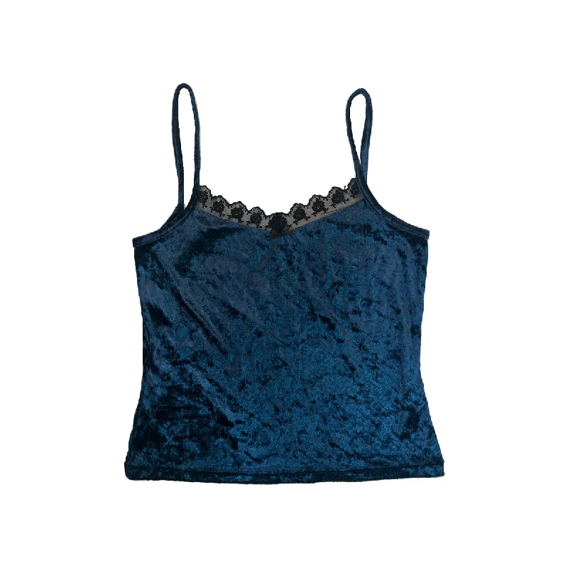 Weekend Offers That Excite Lace Trim Velvent Camisole