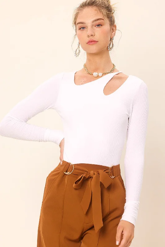 Buy Now Front Cut Out Long Sleeve Knit Top