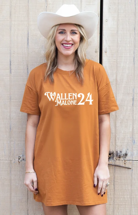 Exclusive Access Wallen/Malone '24 on Rust T-Shirt Dress