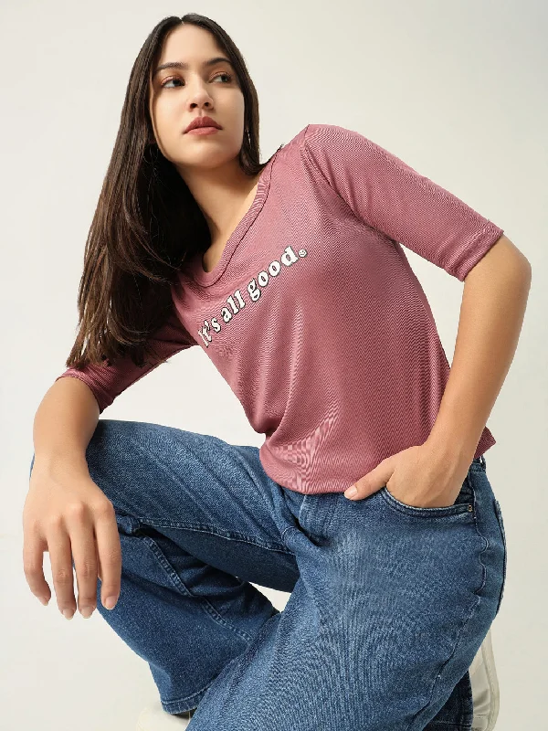 Bargain Prices Women Solid Pink T Shirt