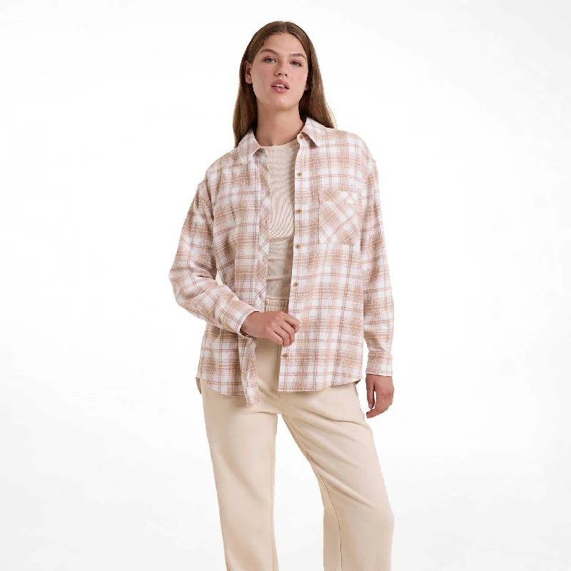 Deal of the Day Boyfriend Flannel | White/Sand