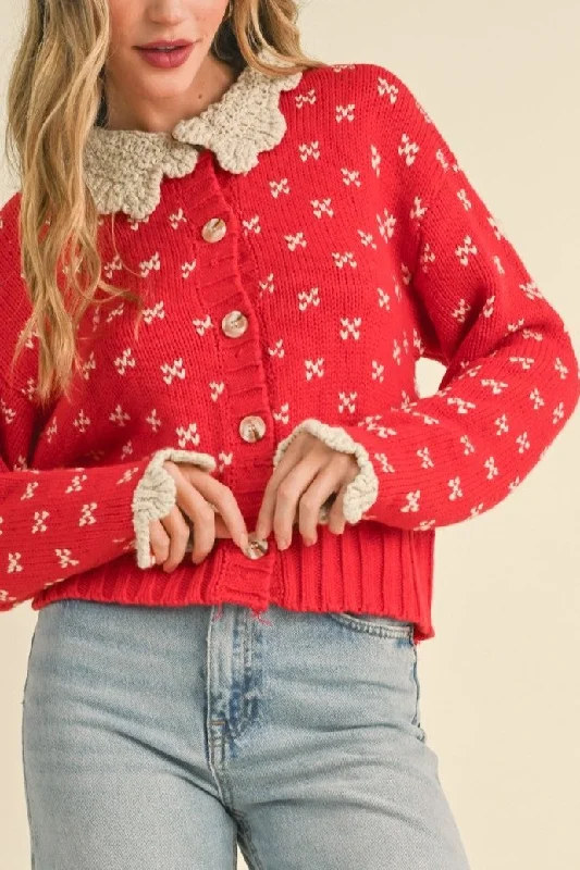 Weekend Bargains to Savor Crochet Knit Collar Cardigan