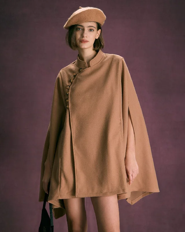 Warehouse Sale The Khaki Stand Collared Button Up Cape