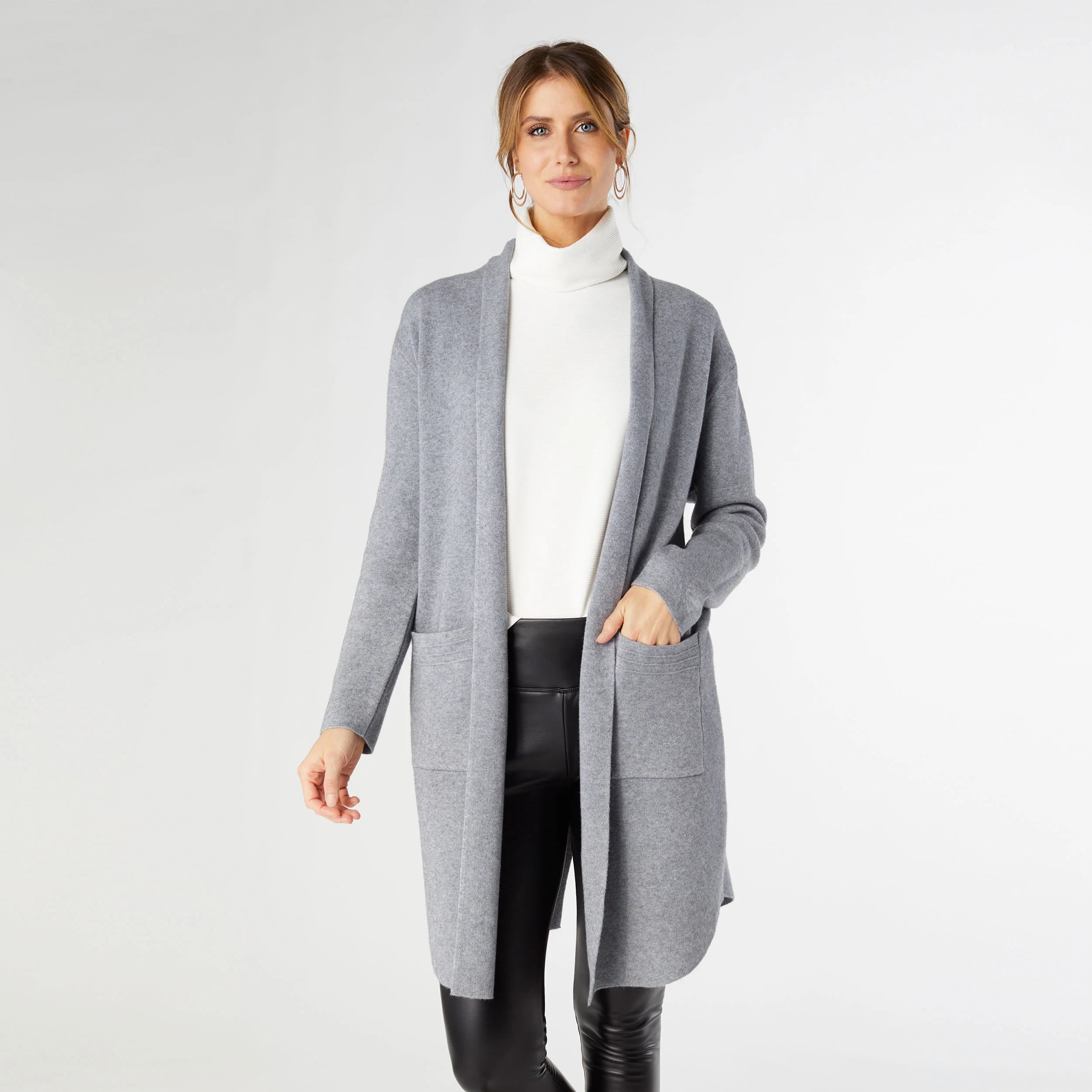 Shop Now Grey Lattice Back Cardigan