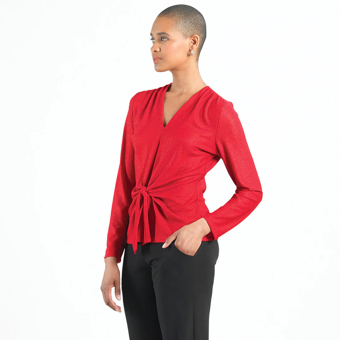 Can't Miss Red Glimmer Top