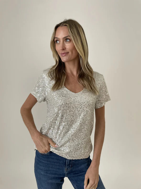Deal Alert Silver Sequin Anna Top