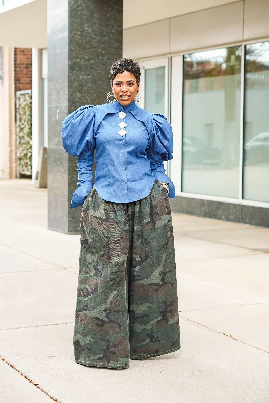 Weekend Savings Spectacular Denim Bling, Bling Button up Top