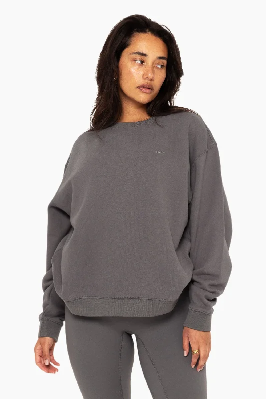 Don't Delay HEAVYWEIGHT SWEATS CREWNECK - GRAPHITE