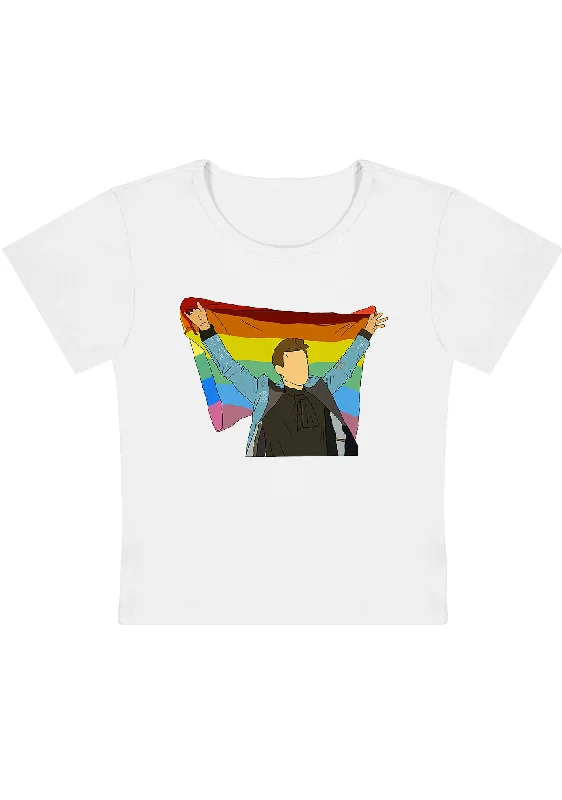 Weekend Price Cuts Galore HS Pride Flag Y2K Baby Tee