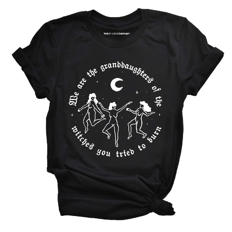 Flash Sale We Are The Granddaughters Of The Witches You Tried To Burn Halloween Feminist T-Shirt