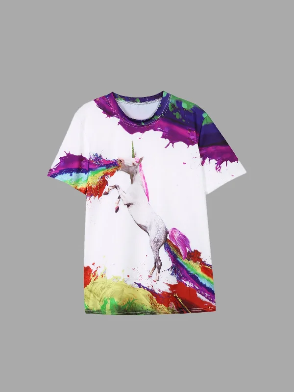 Online Only Custom Colours Horse Pattern Round Neck T-shirts