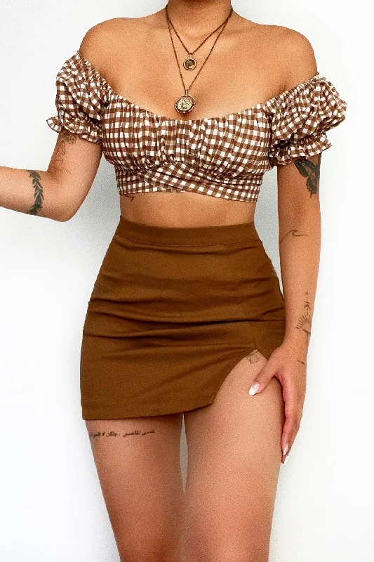 Steal Deal Poppy Top - Brown